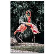 Cakapuzzle Birbirine Sarılan Pembe Flamingo Kuşu Görseli 120 Parça Puzzle