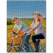 Cakapuzzle Bisikletli Çift ve Arkada Tarlalar 120 Parça Puzzle