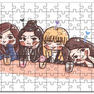 Cakapuzzle Black Pink Pop Grubu Karikatürize Mdf 500 Parça Puzzle
