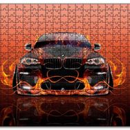 Cakapuzzle Bmw X6 ve Kırmızı Alevler Mdf 255 Parça Puzzle