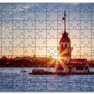 Cakapuzzle Boğaz Kız Kulesi ve Günbatımı Mdf 1000 Parça Puzzle
