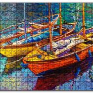 Cakapuzzle Boyama Sanatı Demirleyen Teknler Görseli Mdf 1000 Parça Puzzle