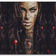 Cakapuzzle Boyun Dövme İllüstrasyonlu Kadın Görseli Mdf 500 Parça Puzzle