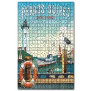 Cakapuzzle Bretagne Sahili Afişi Görseli Ahşap 500 Parça Puzzle