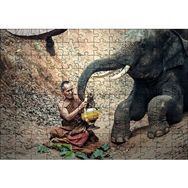 Cakapuzzle Budist Keşiş ve Fil Mdf 120 Parça Puzzle