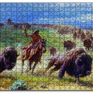 Cakapuzzle Buffolo Avcısı Kızılderililer Ahşap 500 Parça Puzzle