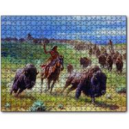 Cakapuzzle Buffolo Avcısı Kızılderililer Mdf 120 Parça Puzzle