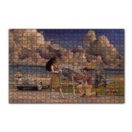 Cakapuzzle Bulutlar Eski Uçak Mercedes ve Ünlü Kadın 120 Parça Ahşap Puzzle