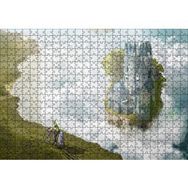 Cakapuzzle Bulutlar Kale ve Bisikletli Genç 120 Parça Ahşap Puzzle
