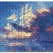 Cakapuzzle Bulutlar ve Fantastik Yelkenliler Mdf 1000 Parça Puzzle