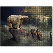 Cakapuzzle Bulutların Üstündeki Beyaz Ayı Ahşap 1000 Parça Puzzle