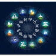 Cakapuzzle Burçlar Kuşağı Lacivert Arkaplan Mdf 120 Parça Puzzle