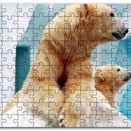 Cakapuzzle Buzdağı Önündeki Kutup Ayıları Mdf 120 Parça Puzzle