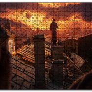 Cakapuzzle Çatıdan Hava Balonları Günbatımı Mdf 120 Parça Puzzle