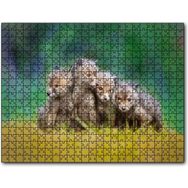 Cakapuzzle Çayırda Sevimli Tilki Yavruları Mdf 120 Parça Puzzle