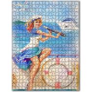 Cakapuzzle Çekici Denizci Kadın Resm Görseli Ahşap 500 Parça Puzzle