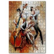 Cakapuzzle Çello Saksofon ve Trompet Çalan Müzisyenler Mdf 1000 Parça Puzzle