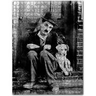 Cakapuzzle Charlie Chaplin Beyaz Köpekle Kapı Önünde Oturuyor 120 Parça Puzzle