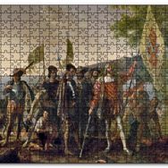 Cakapuzzle Christopher Columbus Askerler ve Yerli Halk Mdf 120 Parça Puzzle
