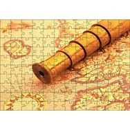 Cakapuzzle Christopher Columbus Harita Ve Dürbün 120 Parça Ahşap Puzzle