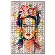 Cakapuzzle Çiçek Taclı Frida Kahlo Görseli Ahşap 500 Parça Puzzle