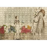 Cakapuzzle Çiçekçi Kız ve Müşterisi Kadınlar 120 Parça Ahşap Puzzle