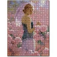 Cakapuzzle Çiçekler Arasında Şemsiyeli Kız Görseli Ahşap 255 Parça Puzzle