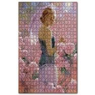 Cakapuzzle Çiçekler Arasında Şemsiyeli Kız Görseli Ahşap 500 Parça Puzzle