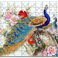 Cakapuzzle Çift Tavuskuşiar Sanatsal Görsel Mdf 120 Parça Puzzle