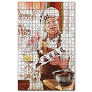 Cakapuzzle Çikolatalı Ekler Yapan Pastacı ve Kedisi Ahşap 1000 Parça Puzzle