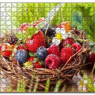 Cakapuzzle Çilek Ahududu Yaban Mersini Kiraz Meyve Sepeti Mdf 1000 Parça Puzzle
