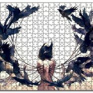 Cakapuzzle Çıplak Kadın ve Zincirli Kargalar Mdf 120 Parça Puzzle