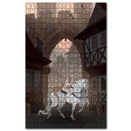 Cakapuzzle Çıplak Lady Godiva Beyaz At Üzerinde 120 Parça Ahşap Puzzle