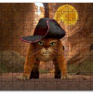 Cakapuzzle Çizmeli Kedi Çizgi Film Görseli Mdf 255 Parça Puzzle