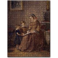 Cakapuzzle Çocuklarına Okuma Öğreten Kadın Ahşap 255 Parça Puzzle