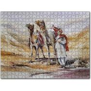 Cakapuzzle Çölde İki Deve ve Rehber Mdf 120 Parça Puzzle
