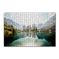 Cakapuzzle Dağ Gölünde Şehir Yansımaları 120 Parça Ahşap Puzzle
