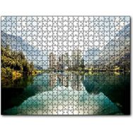 Cakapuzzle Dağ Gölünde Şehir Yansımaları Mdf 255 Parça Puzzle