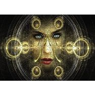 Cakapuzzle Daireler çinde Kadın Yüz Gözler 120 Parça Ahşap Puzzle