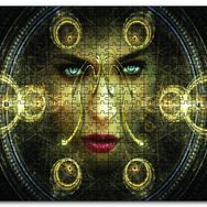 Cakapuzzle Daireler Çinde Kadın Yüz Gözler Ahşap 1000 Parça Puzzle