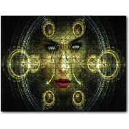 Cakapuzzle Daireler Çinde Kadın Yüz Gözler Mdf 120 Parça Puzzle