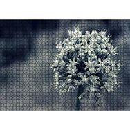 Cakapuzzle Dal ve Tomurcuk Şeklinde Çiçek Siyah Beyaz 120 Parça Ahşap Puzzle