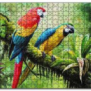Cakapuzzle Daldaki Pappağanlar Görseli Mdf 1000 Parça Puzzle