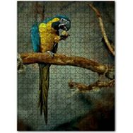 Cakapuzzle Daldaki Sarı Mavi Macaw Papağanı Ahşap 500 Parça Puzzle