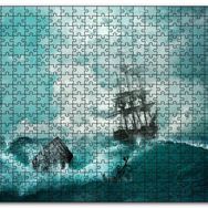 Cakapuzzle Dalgalar Arasında Gulet ve Bulutlu Gökler Mdf 120 Parça Puzzle