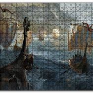 Cakapuzzle Dalgalı Denizde Viking Gemileri Mdf 1000 Parça Puzzle