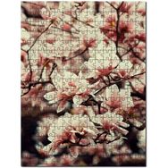 Cakapuzzle Dallarda Pembe Beyaz Manolya Çiçekleri Mdf 120 Parça Puzzle