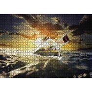 Cakapuzzle Deniz Gün Batımı Şişe 120 Parça Ahşap Puzzle
