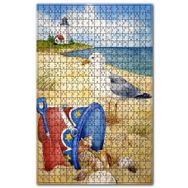 Cakapuzzle Deniz Kumsal Kabuğu Martı Fener Görseli Ahşap 255 Parça Puzzle