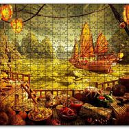 Cakapuzzle Deniz Mahsulu Sebzelerden Kemi Doğa Manzarası Mdf 120 Parça Puzzle